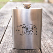 8oz Mother Bear Stainless Steel Flask