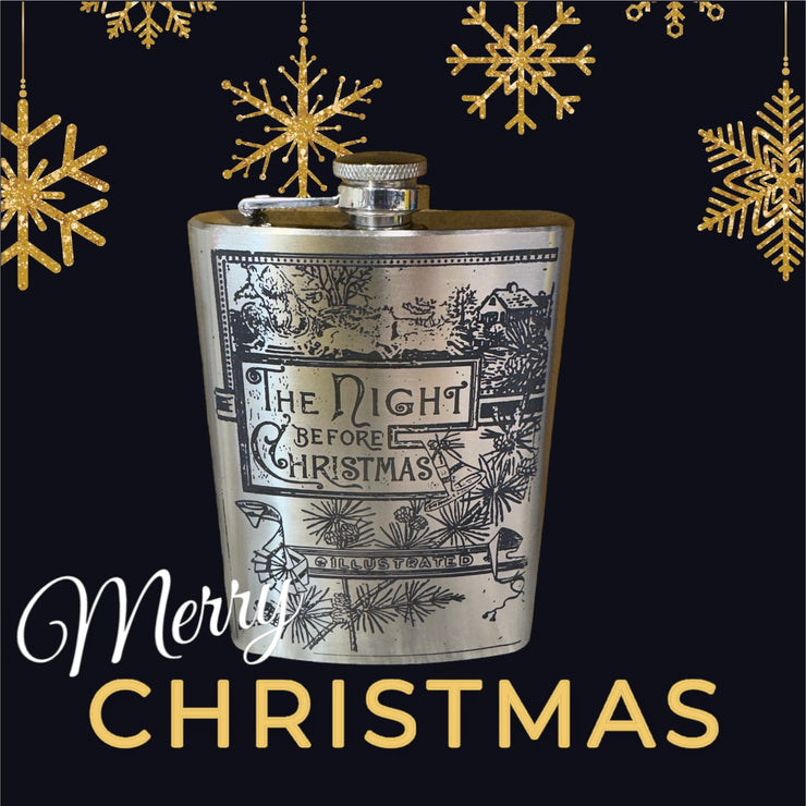 8oz Night Before Christmas Stainless Steel Flask