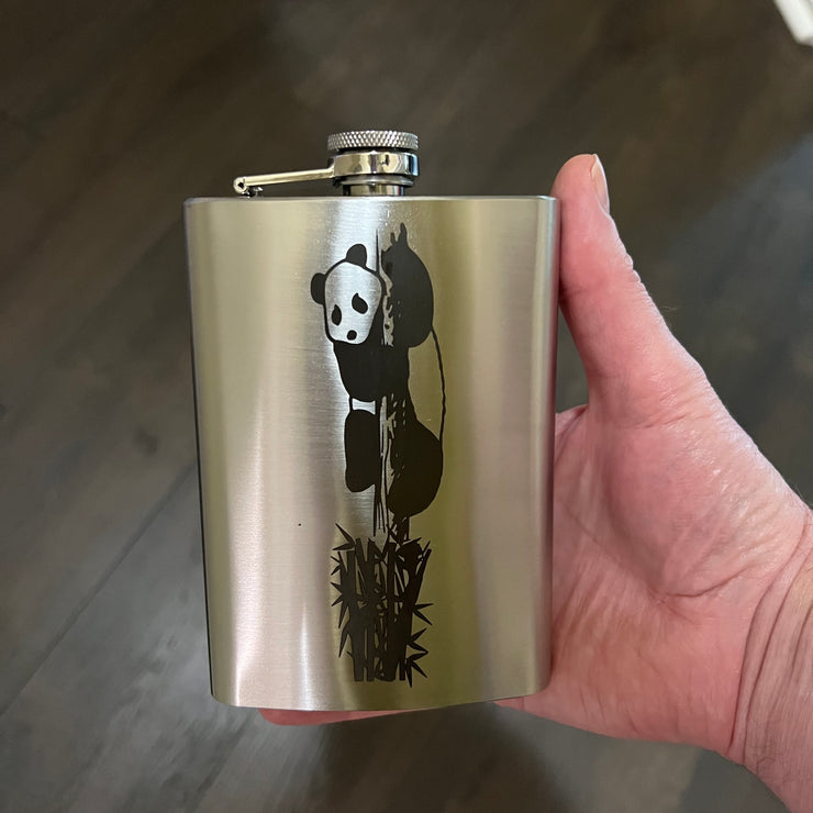 8oz Panda Stainless Steel Flask