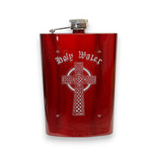 8oz Celtic Cross Holy Water Flask