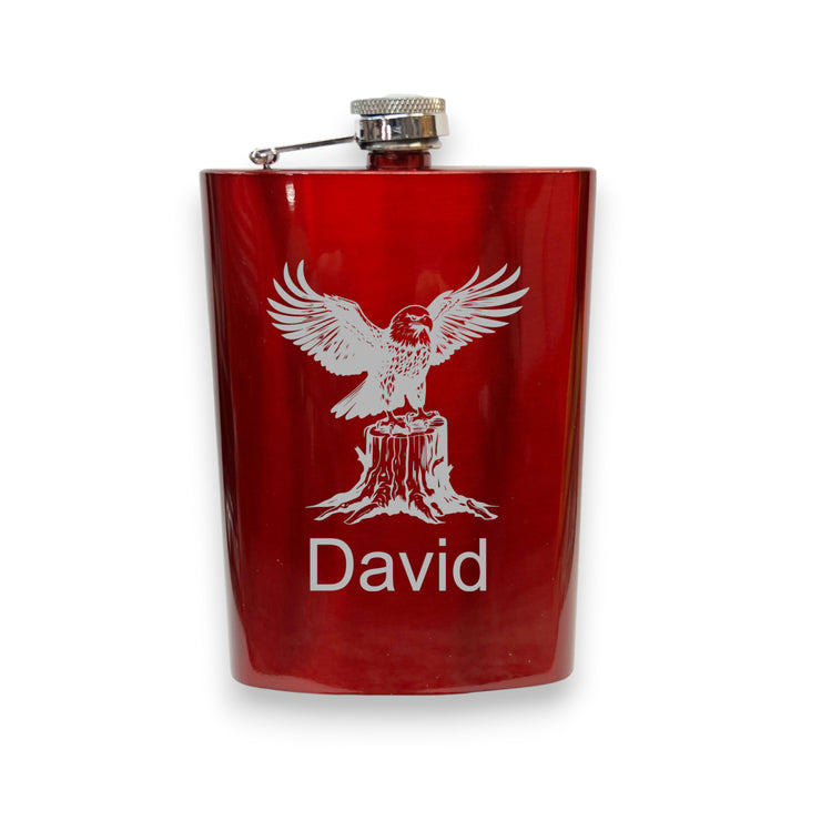 8oz - CUSTOM - PERSONALIZED - American Eagle on Stump