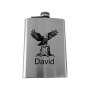 8oz - CUSTOM - PERSONALIZED - American Eagle on Stump