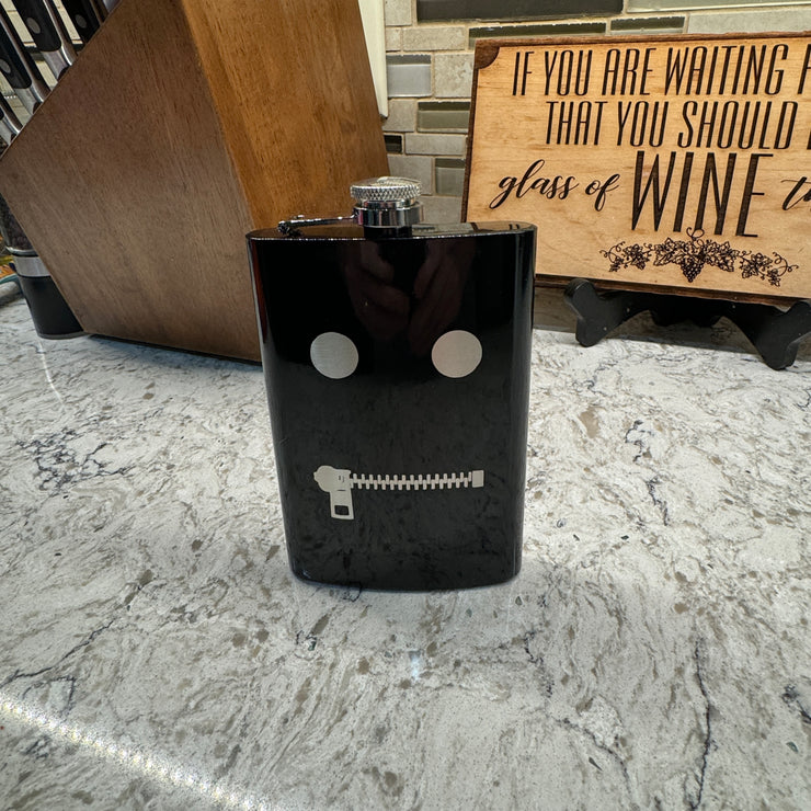 8oz The Gimp Black Flask