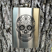 8oz sugar skull Stainless Steel flask