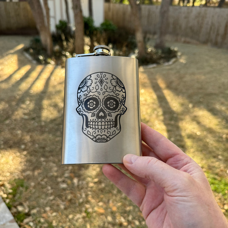 8oz sugar skull Stainless Steel flask