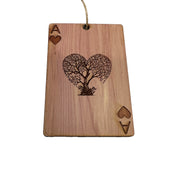 Ace of Hearts Card - Cedar Ornament
