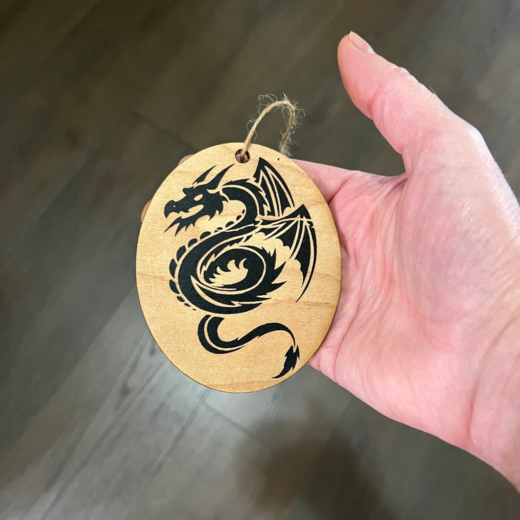 CUSTOM RED OR BLACK Dragon - ornament 4X3in