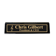 Desk Wedge Name Plate - PERSONALIZED - Treble Clef Music Note - 11 Inches