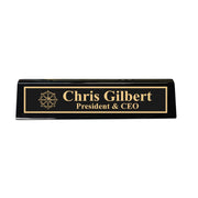 Desk Wedge Name Plate - PERSONALIZED - Ships Wheel - 11 Inches