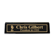 Desk Wedge Name Plate - PERSONALIZED - Microphone - 11 Inches