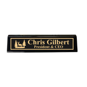 Desk Wedge Name Plate - PERSONALIZED - Deer Scene - 11 Inches