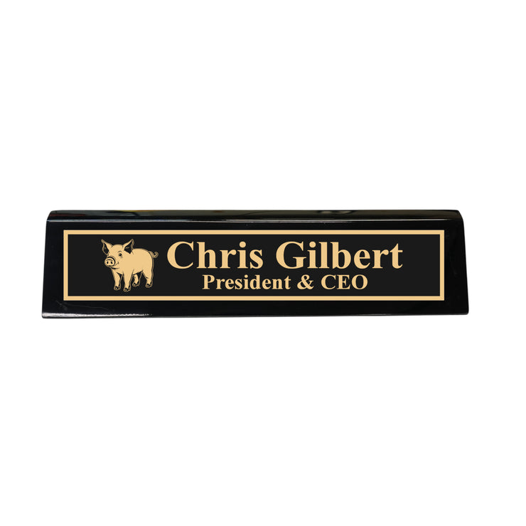 Desk Wedge Name Plate - PERSONALIZED - PIglet - 11 Inches