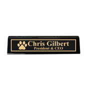 Desk Wedge Name Plate - PERSONALIZED - Dog Paw - 11 Inches
