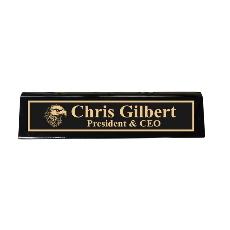 Desk Wedge Name Plate - PERSONALIZED - Eagle - 11 Inches