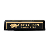 Desk Wedge Name Plate - PERSONALIZED - Gold Bars - 11 Inches