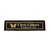 Desk Wedge Name Plate - PERSONALIZED - Butterfly - 11 Inches