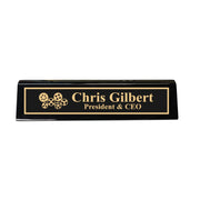 Desk Wedge Name Plate - PERSONALIZED - Gears - 11 Inches