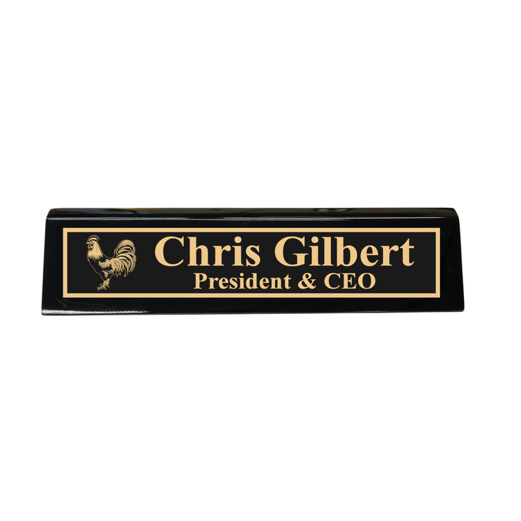 Desk Wedge Name Plate - PERSONALIZED - Chicken - 11 Inches
