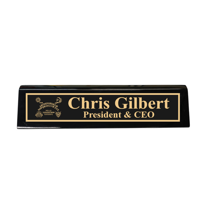 Desk Wedge Name Plate - PERSONALIZED - Spirit Board - 11 Inches