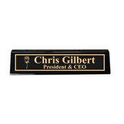 Desk Wedge Name Plate - PERSONALIZED - Rose - 11 Inches