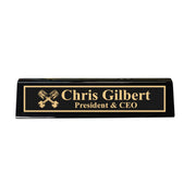 Desk Wedge Name Plate - PERSONALIZED - PIstons - 11 Inches