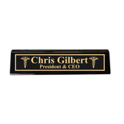 Desk Wedge Name Plate - PERSONALIZED - Desk Wedge Name plate - PERSONALIZED - Pharmaceutical Caduceus Hermes - 11 Inches