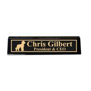 Desk Wedge Name Plate - PERSONALIZED - Golden Doodle - 11 Inches