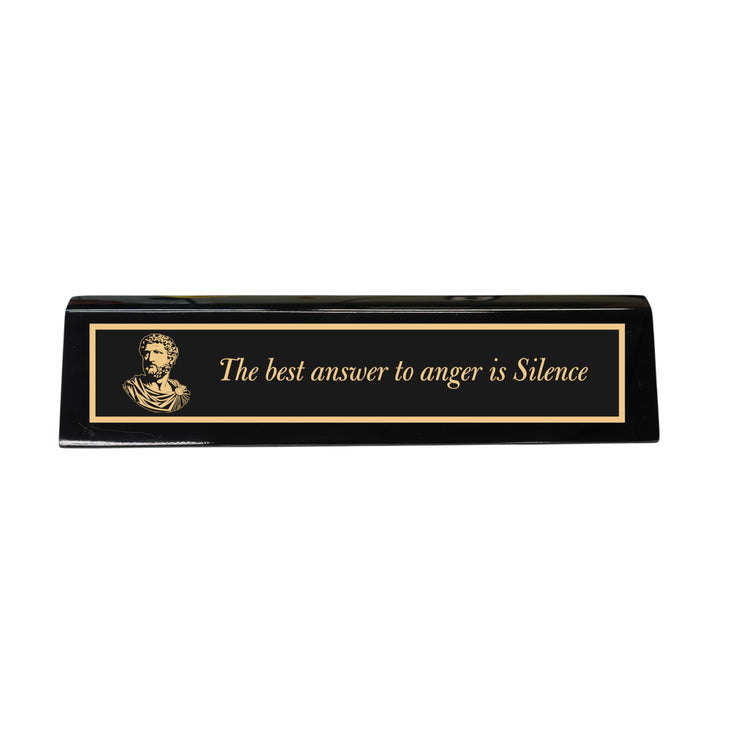 Desk Wedge Name plate -  Marcus Aurelius - 11 Inches