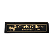 Desk Wedge Name Plate - PERSONALIZED - Indian Rhino - 11 Inches