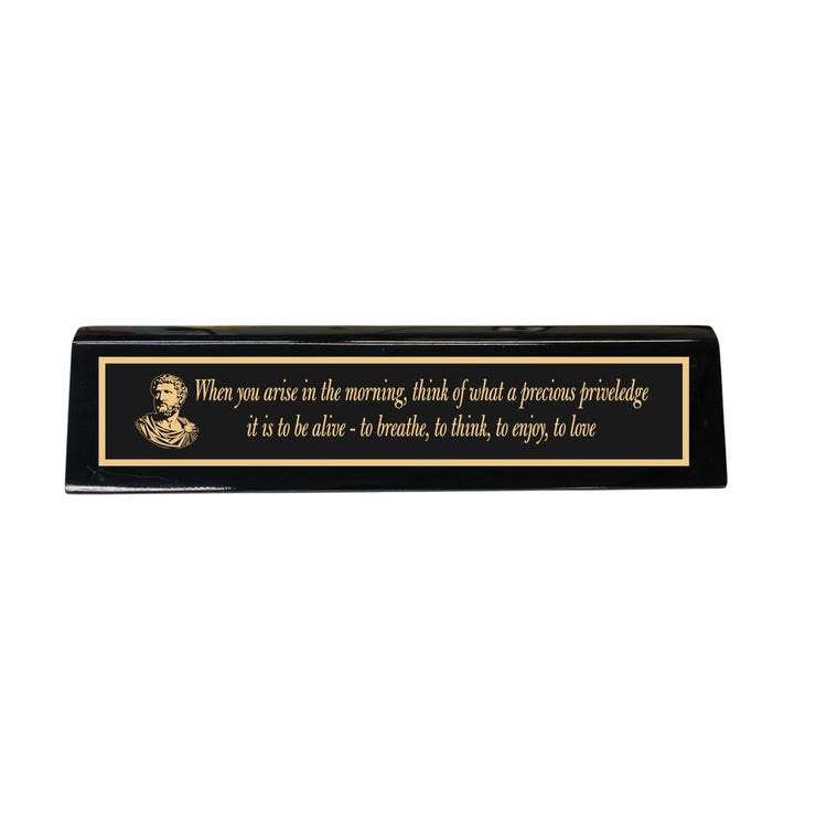 Desk Wedge Name plate -  Marcus Aurelius - 11 Inches