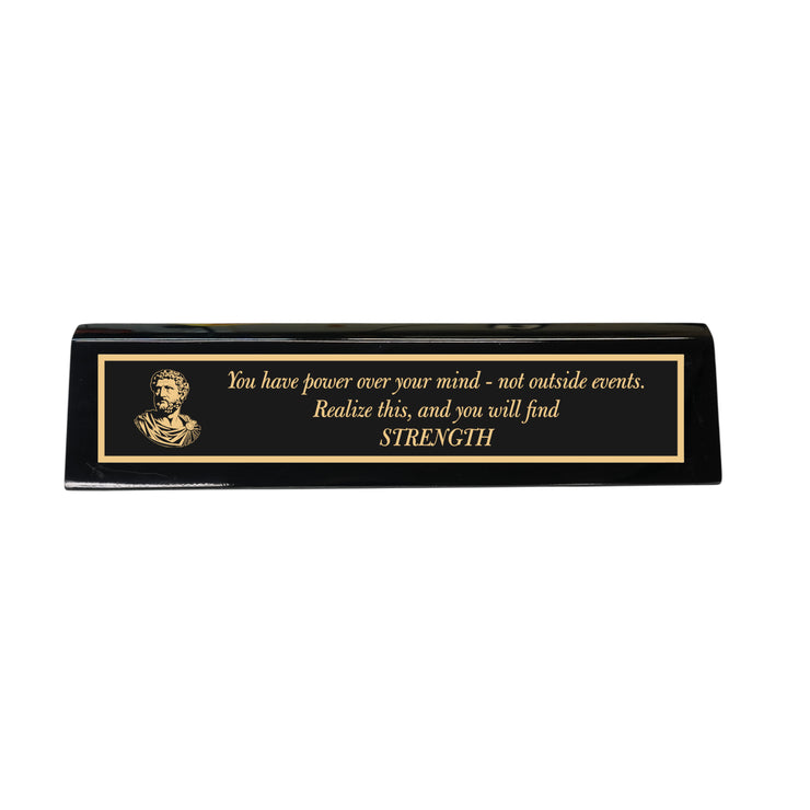 Desk Wedge Name plate -  Marcus Aurelius - 11 Inches