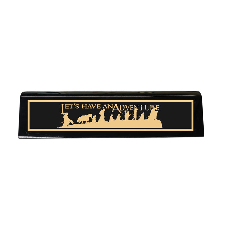 Desk Wedge Name Plate - Lets have an adventure - 11 Inches