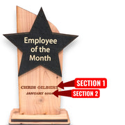 Trophy Award CEDAR  - PERSONALIZED - Employee of the Month - 9x5 Inches