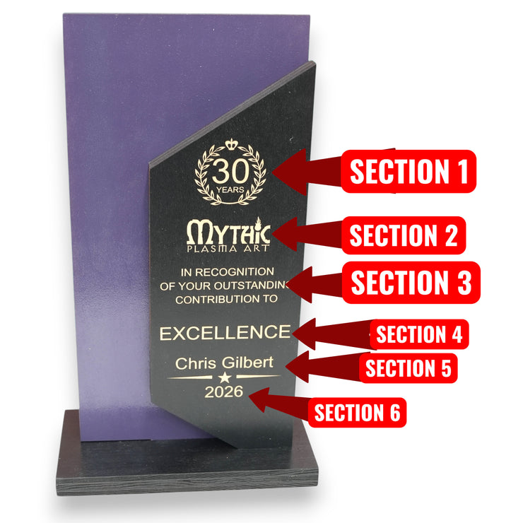 Award - PERSONALIZED - Trophy Award 4 - Color - 12x7 Inhces