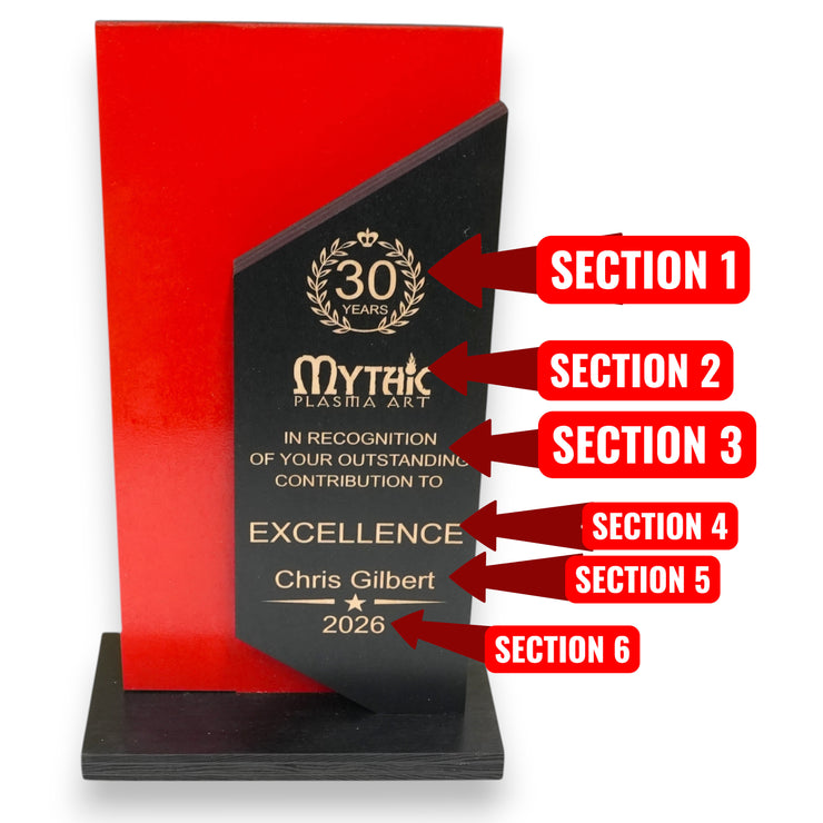 Award - PERSONALIZED - Trophy Award 4 - Color - 12x7 Inhces