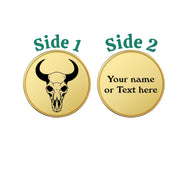 Challenge Coin - PERSONALIZED - CUSTOM - Cow Skull