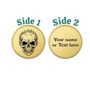 Challenge Coin - PERSONALIZED - CUSTOM - Burning Skull