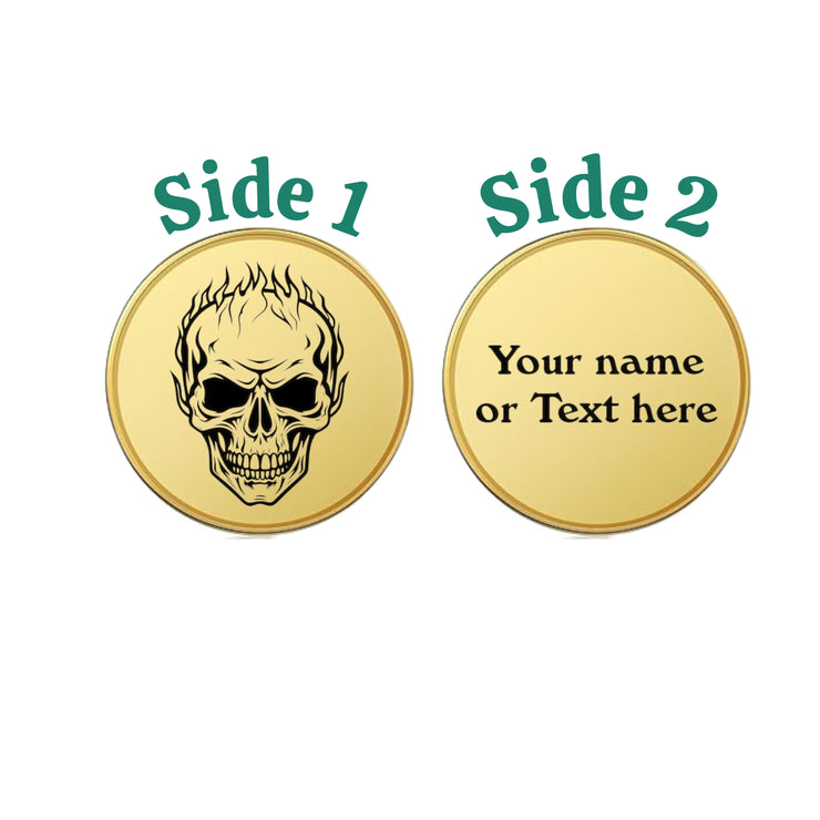 Challenge Coin - PERSONALIZED - CUSTOM - Burning Skull
