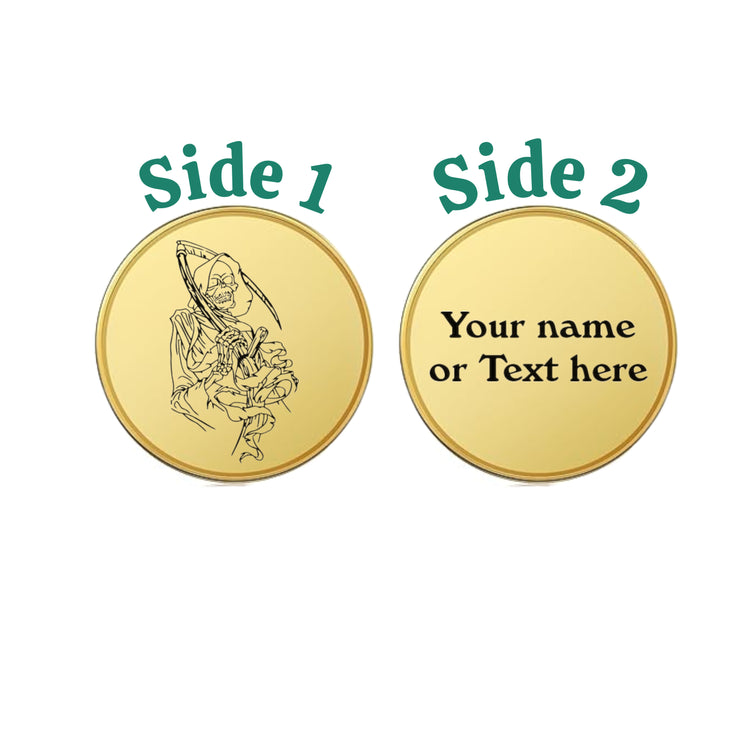 Challenge Coin - PERSONALIZED - CUSTOM - Dealer of Death Grim Reaper
