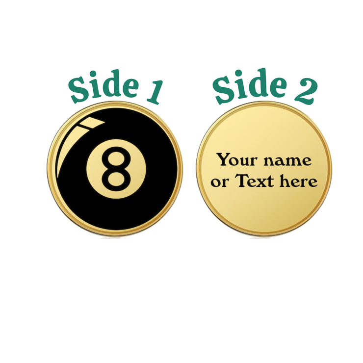 Challenge Coin - PERSONALIZED - CUSTOM - Eight Ball