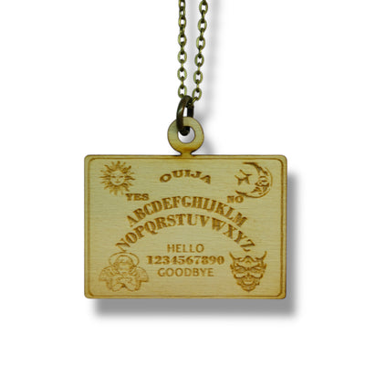 Necklace - Spirit Board with Bronze, Gold, or Silver chain - Birch Wood