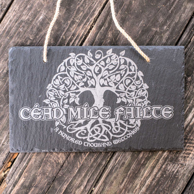 Sign - Slate - Cead Mile Failte - 12x7in