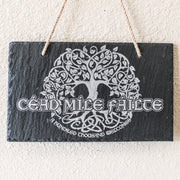 Sign - Slate - Cead Mile Failte - 12x7in