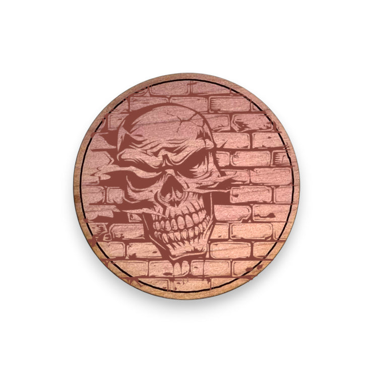 Challenge Coin - PERSONALIZED - CUSTOM - Angry Skull through brick