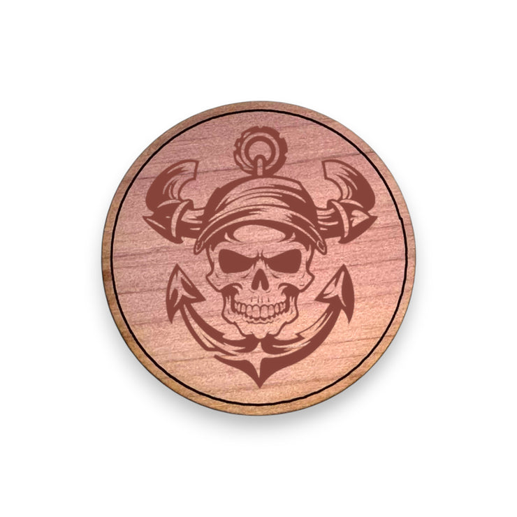 Challenge Coin - PERSONALIZED - CUSTOM - Pirate Skull Anchor