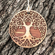Celtic Tree of Life - Raw Cedar Ornament 3x3in