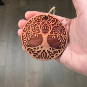 Celtic Tree of Life - Raw Cedar Ornament 3x3in