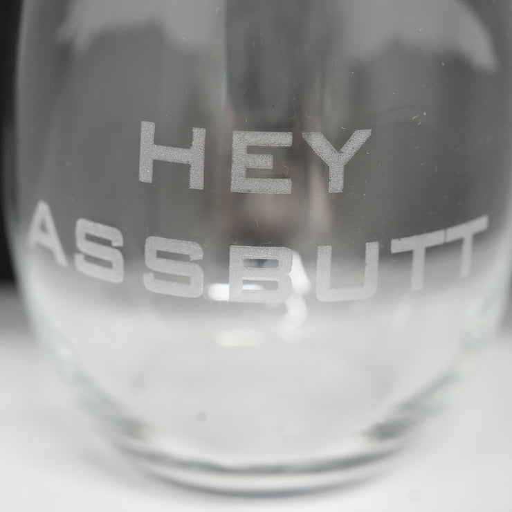 15oz Stemless Wine Glass -   Hey assbut