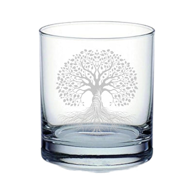 Rocks Glass - Celtic Tree of Life - Double Old Fashioned