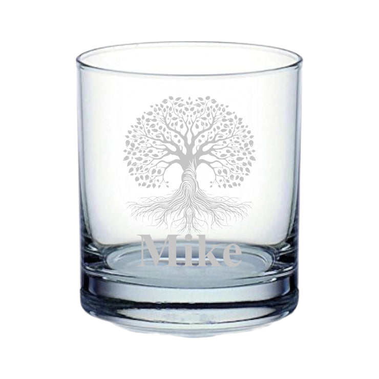 Rocks Glass - PERSONALIZED - Celtic Tree of Life - Double Old Fashioned